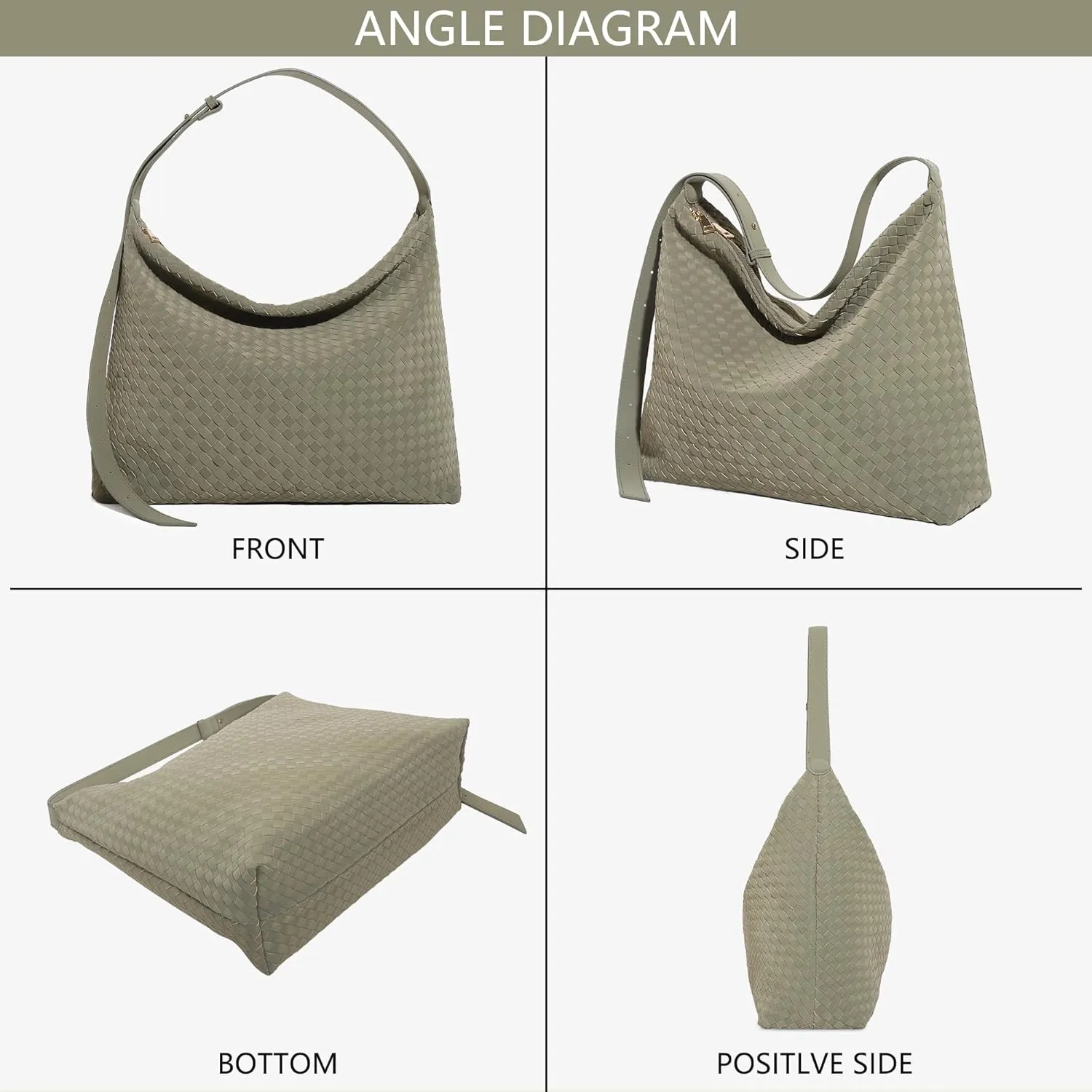 Woven Bag for Women, Vegan Leather Tote Bags Large Hobo Purses for Women Handmade Shoulder Bag with Adjustable Strap