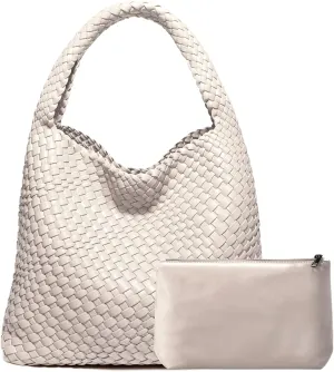 Woven Bag Purses and Handbags Woven Vegan Leather Tote Shoulder Top-Handle Bag With Purses for Women