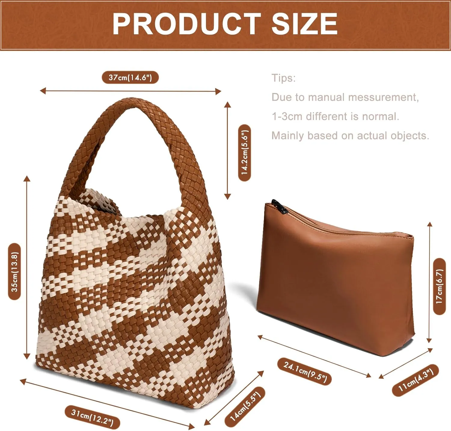 Woven Bag Purses and Handbags Woven Vegan Leather Tote Shoulder Top-Handle Bag With Purses for Women