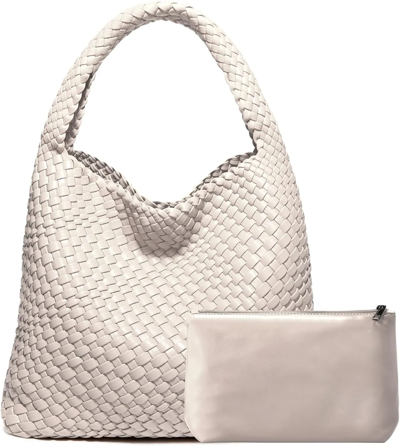 Woven Bag Purses and Handbags Woven Vegan Leather Tote Shoulder Top-Handle Bag With Purses for Women