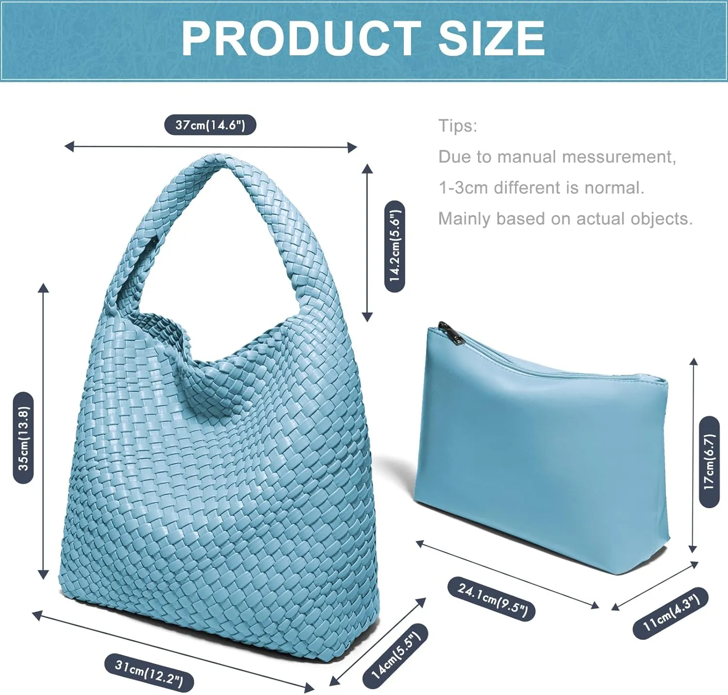 Woven Bag Purses and Handbags Woven Vegan Leather Tote Shoulder Top-Handle Bag With Purses for Women