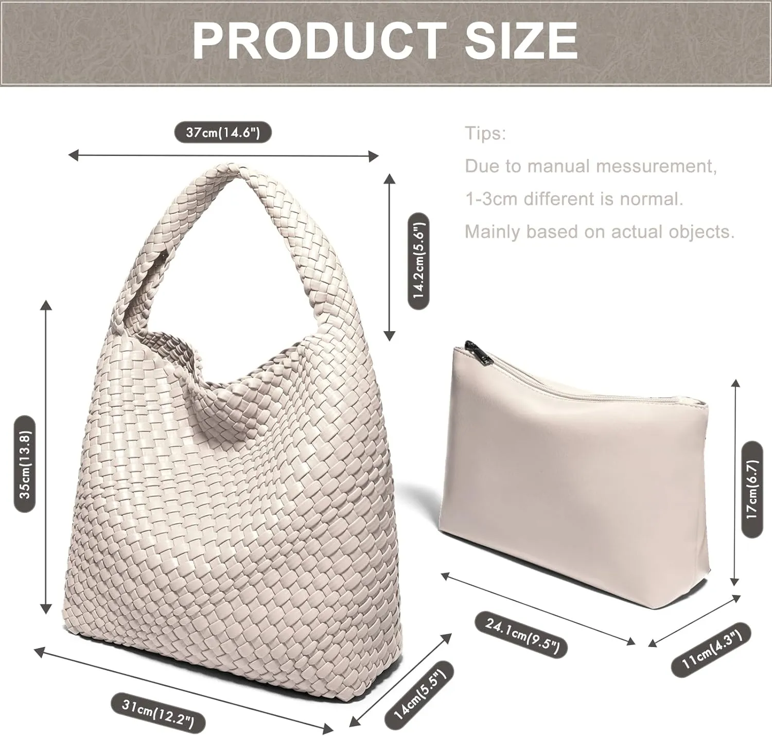 Woven Bag Purses and Handbags Woven Vegan Leather Tote Shoulder Top-Handle Bag With Purses for Women