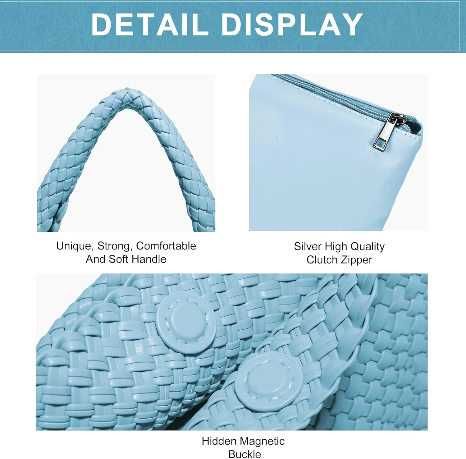 Woven Bag Purses and Handbags Woven Vegan Leather Tote Shoulder Top-Handle Bag With Purses for Women