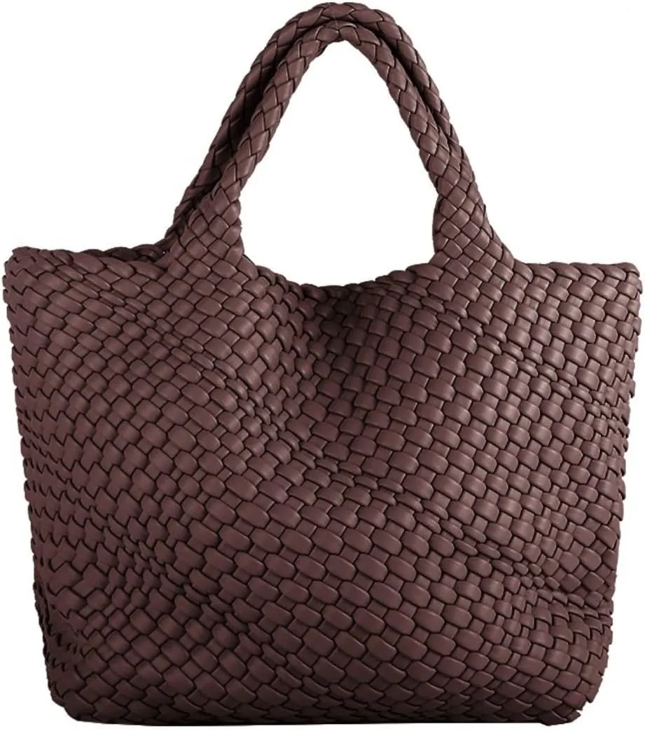 Woven Bags for Women Vegan Leather Tote Shoulder Bags Woven Purses and Handbags Handmade Large Shopper Bag