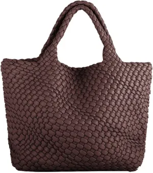 Woven Bags for Women Vegan Leather Tote Shoulder Bags Woven Purses and Handbags Handmade Large Shopper Bag