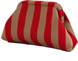 Woven Dumpling Bag for Women Striped Clutch Purses Crochet Summer Beach Handbags Colorful Evening Bag