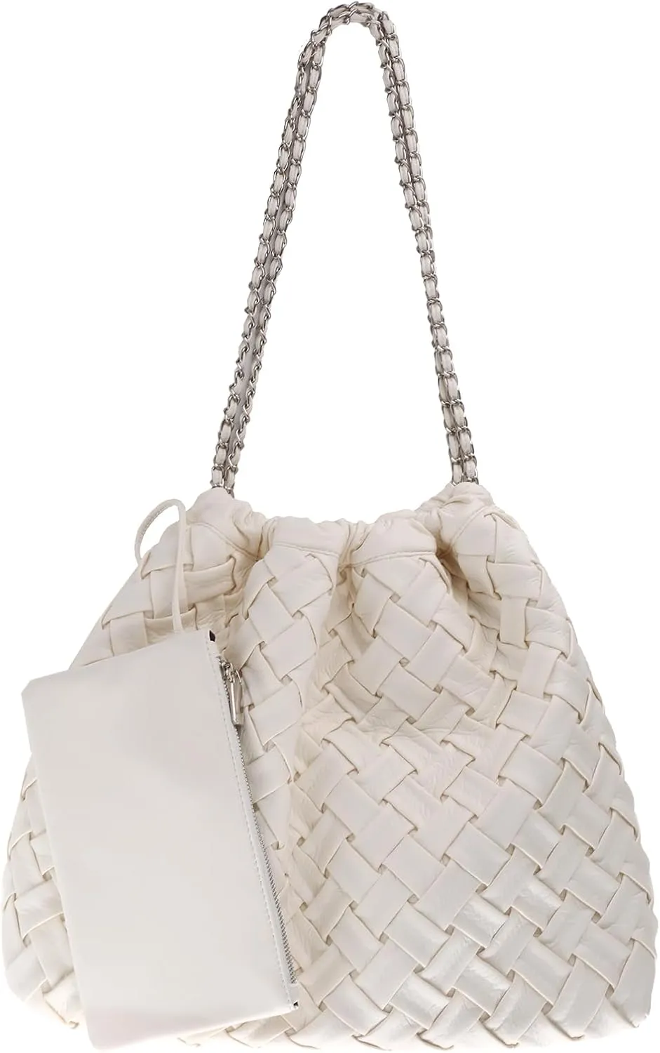 Woven Large Hobo Handbags Shoulder Bag For Women Tote Bag Soft Vegan Leather Hobo Bag With Purses Travel Hobo Bags