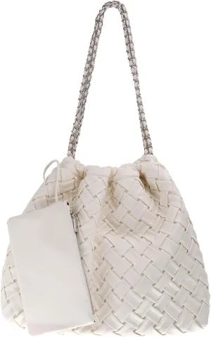 Woven Large Hobo Handbags Shoulder Bag For Women Tote Bag Soft Vegan Leather Hobo Bag With Purses Travel Hobo Bags