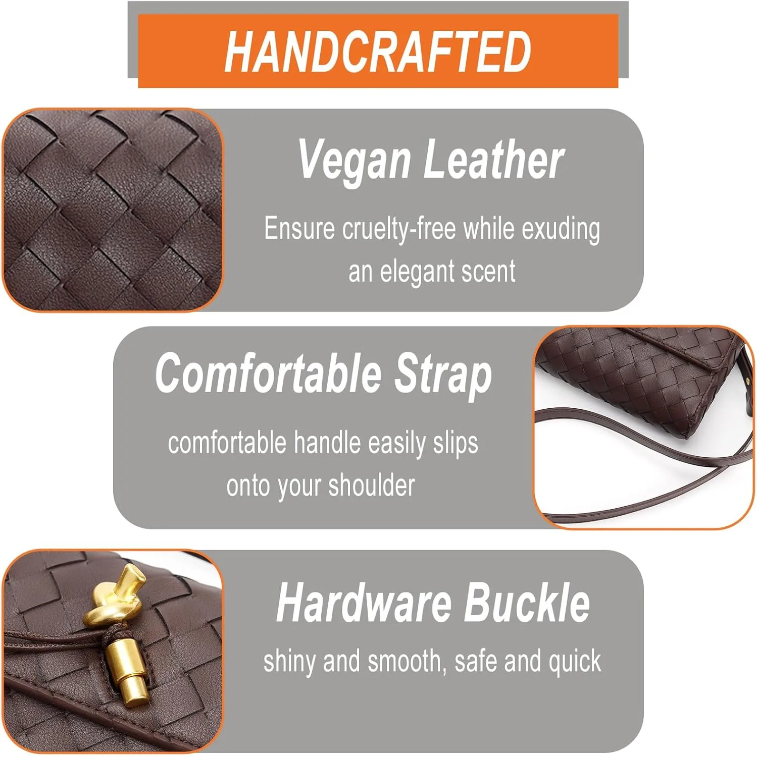 Woven Leather Shoulder Bag for Women, Fashion Handwoven Small Hobo Bag Purses Adjustable Shoulder Strap Crossbody Bag