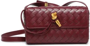 Woven Leather Shoulder Bag for Women, Fashion Handwoven Small Hobo Bag Purses Adjustable Shoulder Strap Crossbody Bag