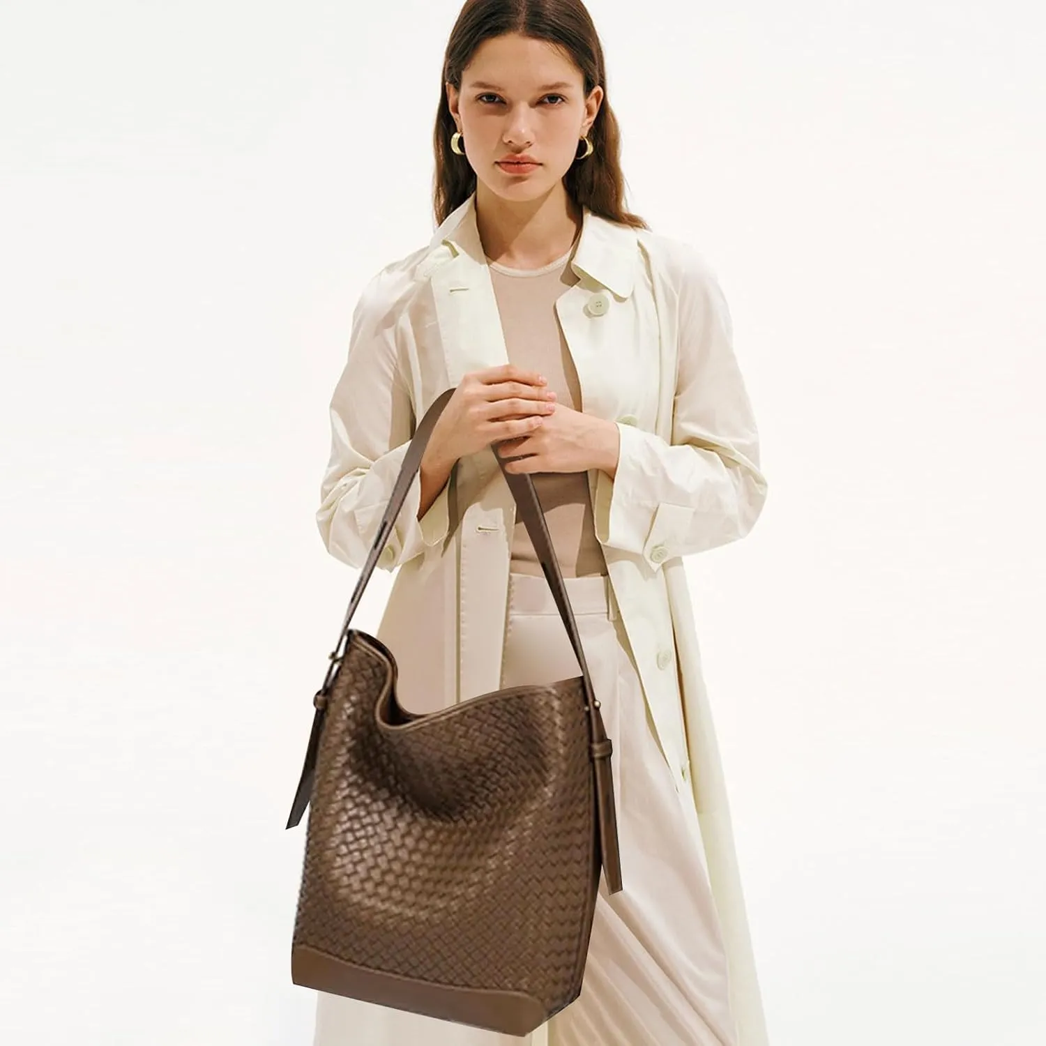 Woven Tote Bag For Women, Fashion Crossbody Shoulder Bag, Casual Top-handle Handbags, and Travel Purses Phone Bag
