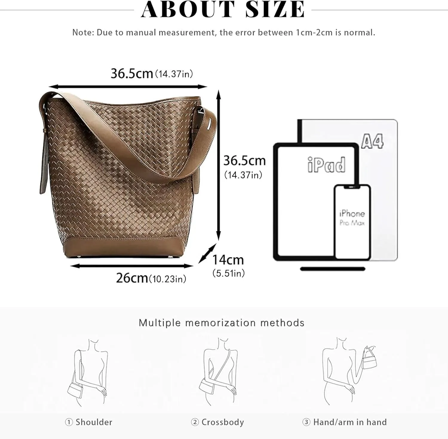 Woven Tote Bag For Women, Fashion Crossbody Shoulder Bag, Casual Top-handle Handbags, and Travel Purses Phone Bag