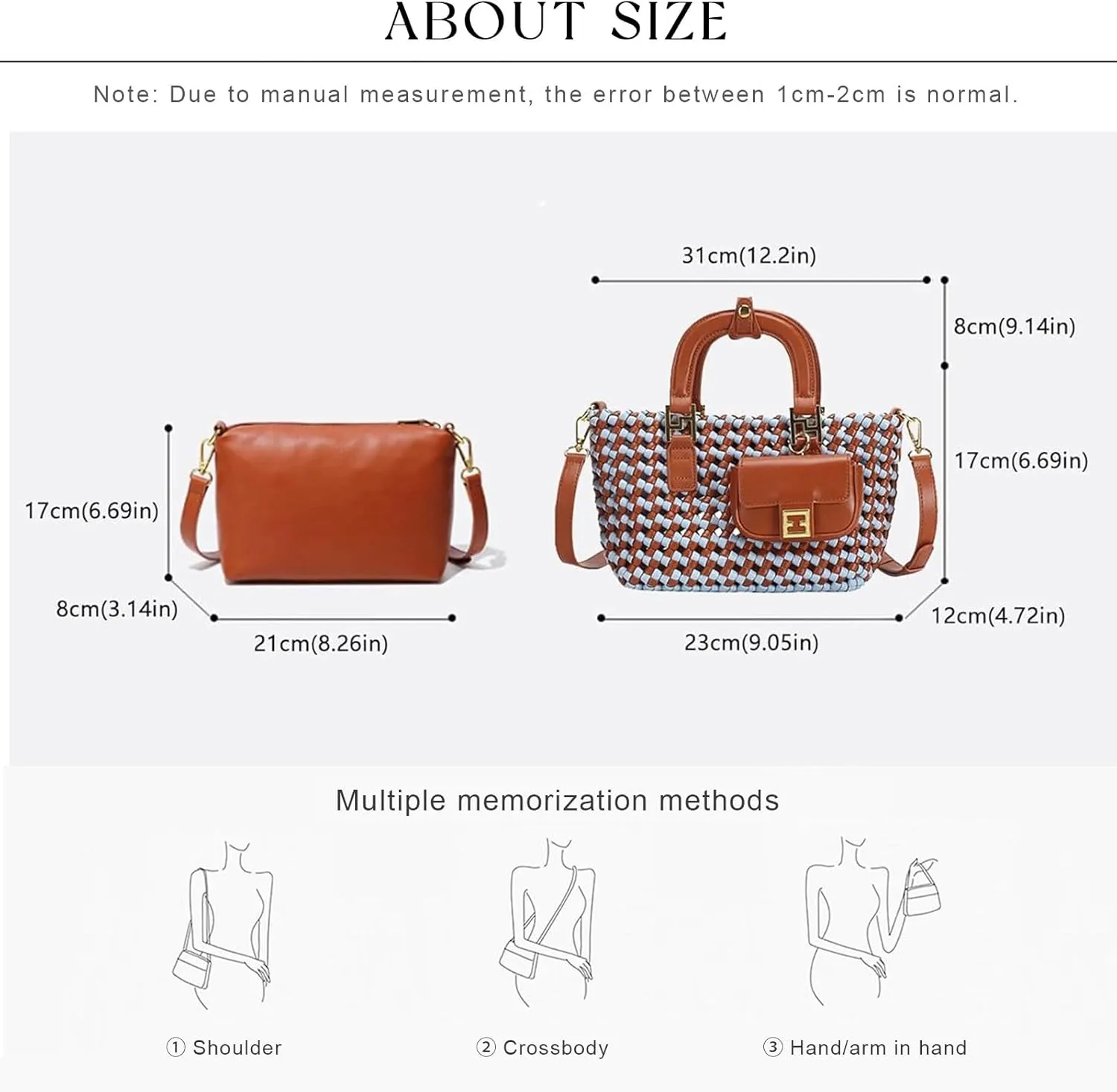 Woven Tote Bag For Women, Fashion Crossbody Shoulder Bag, Casual Top-handle Handbags, and Travel Purses Phone Bag