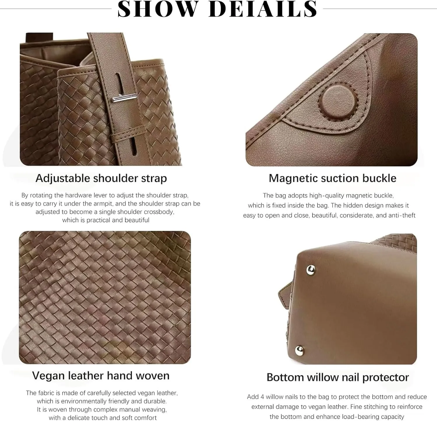 Woven Tote Bag For Women, Fashion Crossbody Shoulder Bag, Casual Top-handle Handbags, and Travel Purses Phone Bag