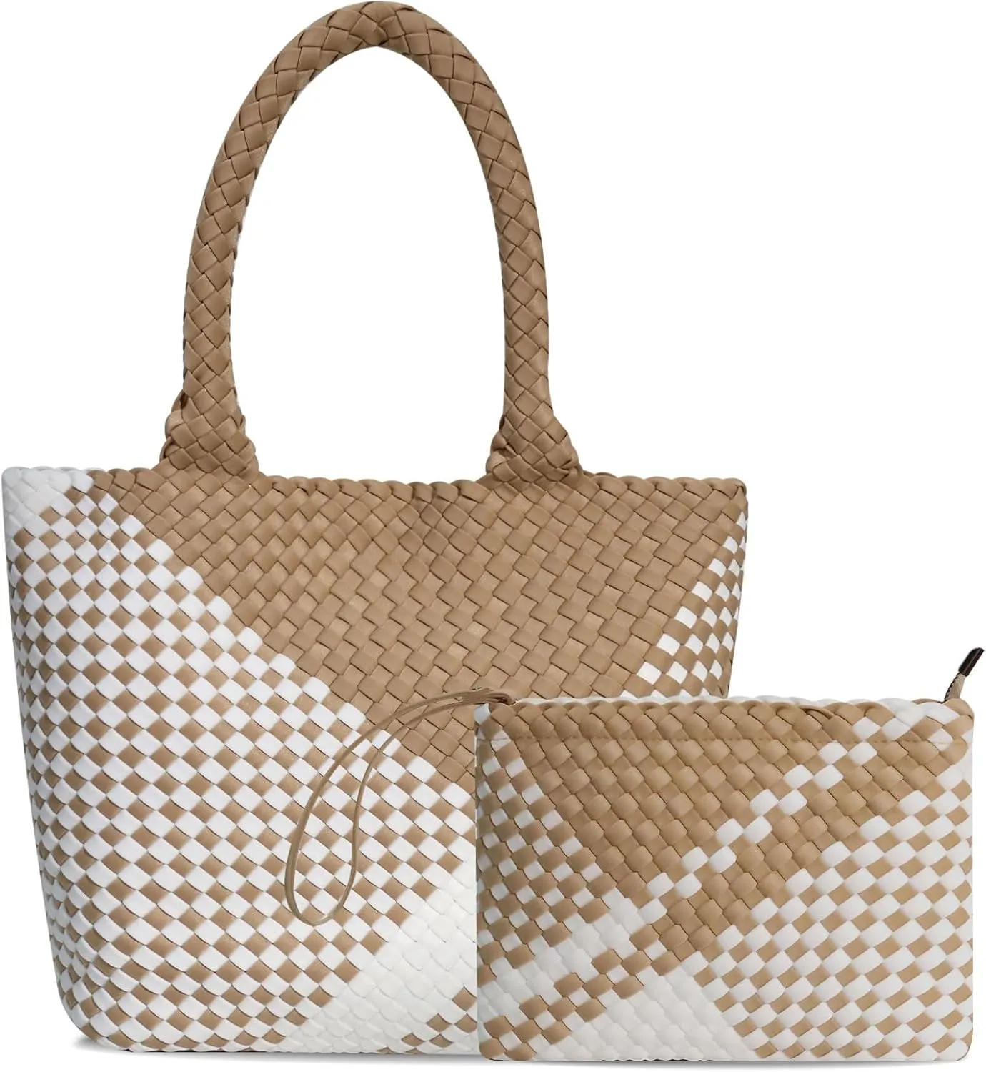 Woven Tote Bag for Women, Neoprene Bag purses, Beach Travel Shoulder Bag, and Top Handle Handbags
