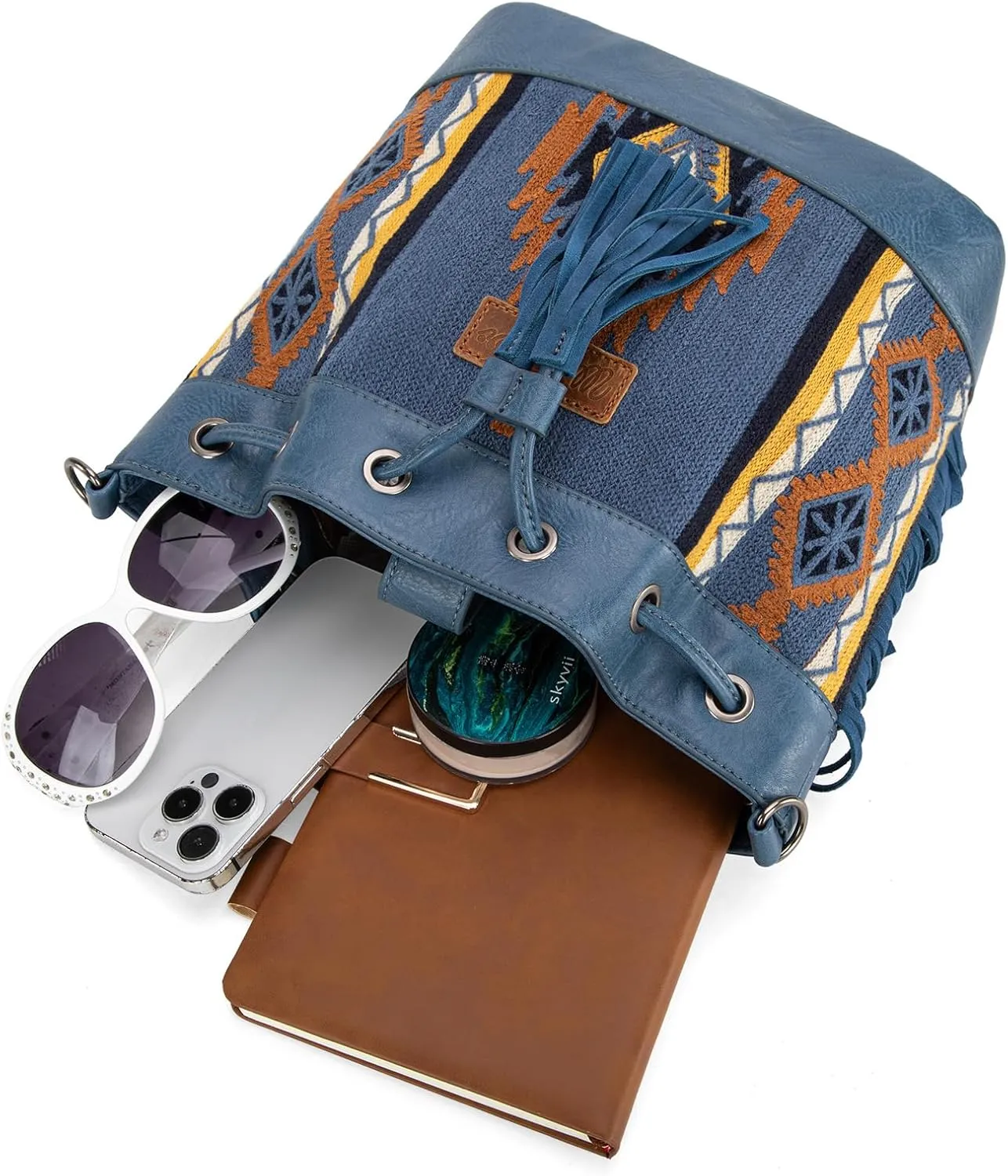 Wrangler Hobo Bags for Women Designer Bucket Purses Western Shoulder Handbags