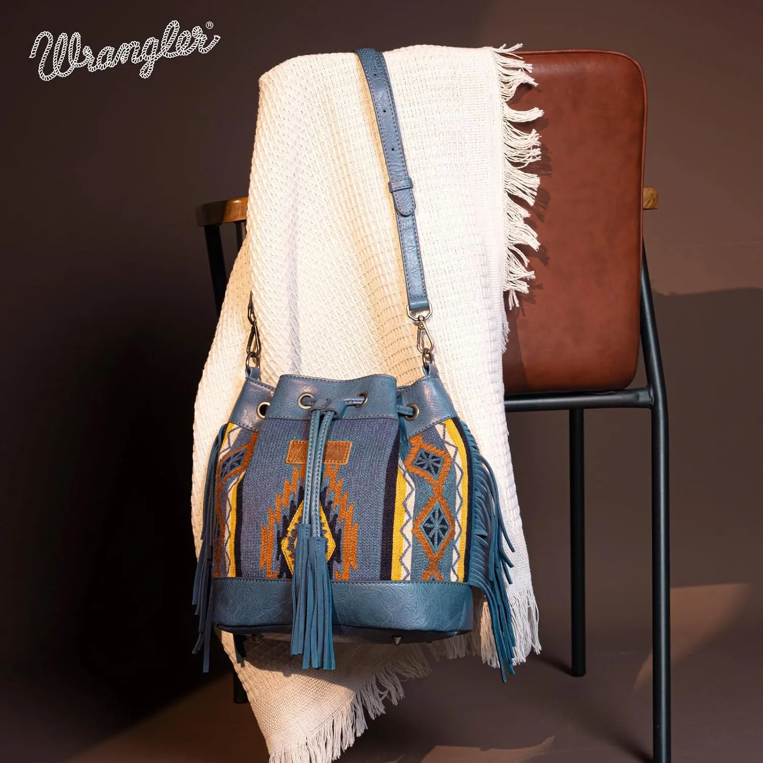 Wrangler Hobo Bags for Women Designer Bucket Purses Western Shoulder Handbags