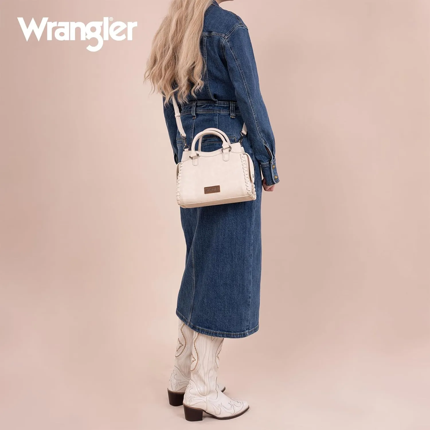 Wrangler Top Handle Bag for Women Woven Satchel Handbag