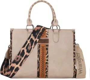 Wrangler Women's Leopard Print Woven Shoulder Purse