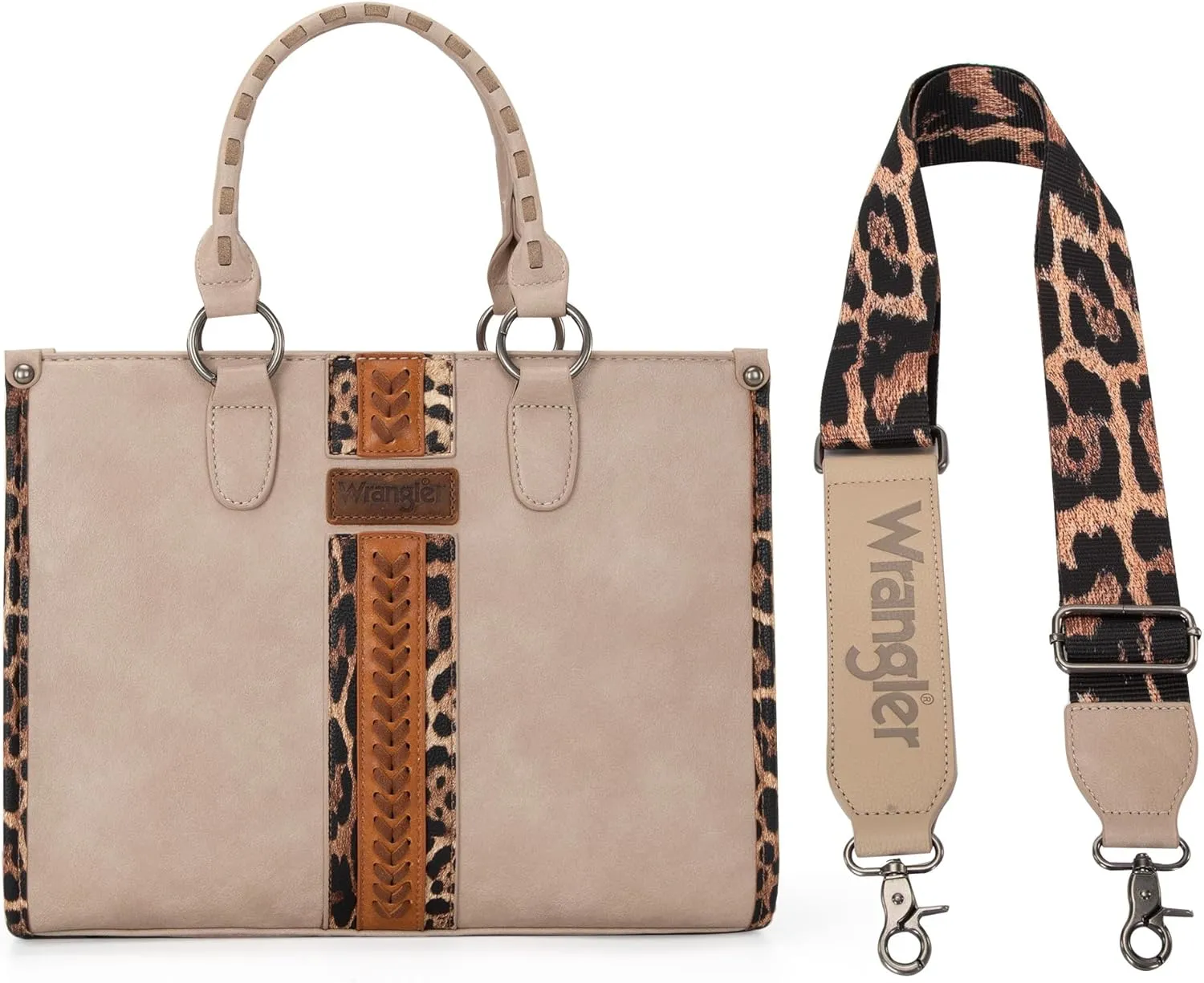 Wrangler Women's Leopard Print Woven Shoulder Purse