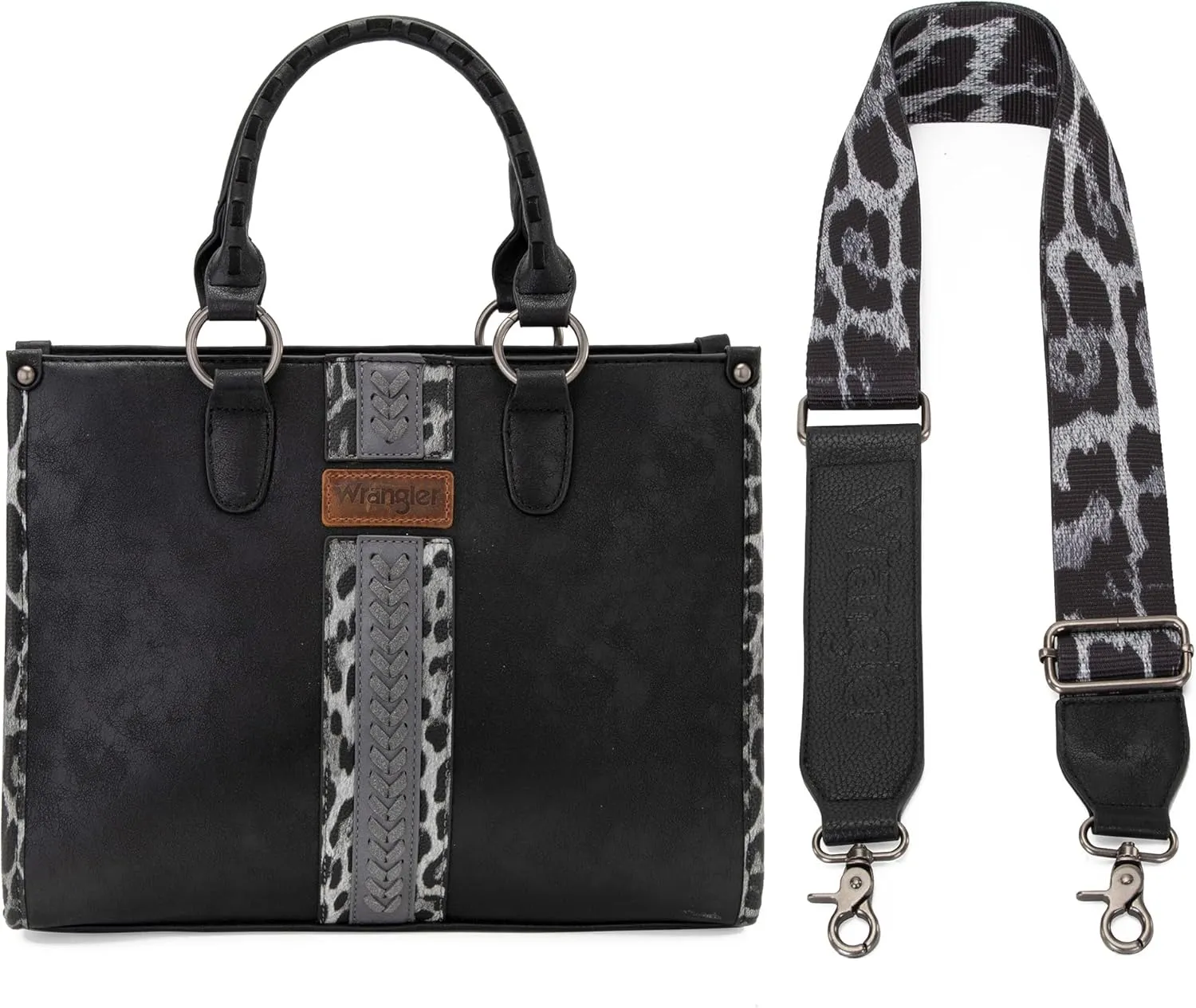 Wrangler Women's Leopard Print Woven Shoulder Purse