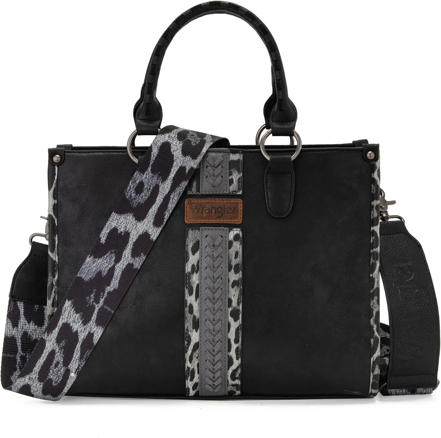 Wrangler Women's Leopard Print Woven Shoulder Purse
