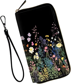 Wristlet Wallet for Women Teen Girls RFID Blocking Credit Card Holder with Removable Wristlet, Leather Phone Wallet