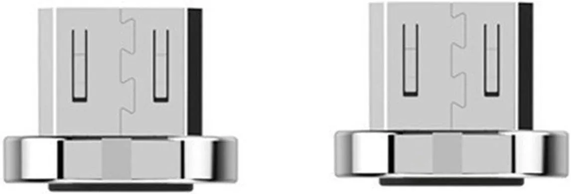 Wsken WAMTRONICS 2 Pack Micro USB Cable Magnetic Plug Fast Charger Adapter Connector for Android (Silver)