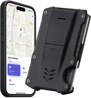 WXM Wallet for Men for Apple Find My Tracker Credit Slim Front Pocket Real Carbon Fiber RFID Blocking Minimalist Wallet Best Mens Gift Black