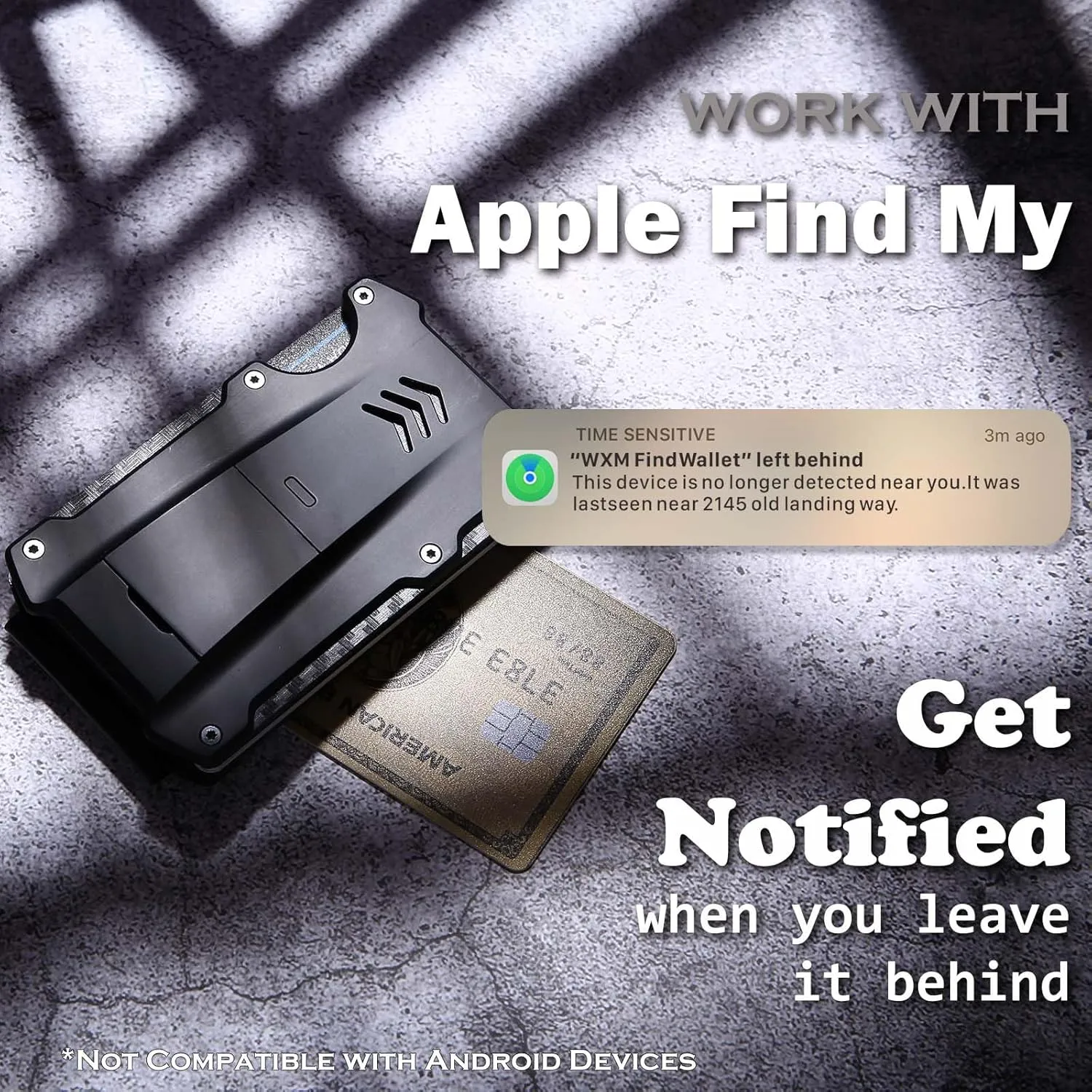 WXM Wallet for Men for Apple Find My Tracker Credit Slim Front Pocket Real Carbon Fiber RFID Blocking Minimalist Wallet Best Mens Gift Black