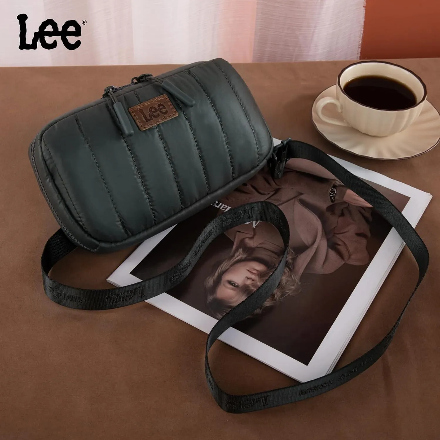 x Lee Dual Wristlet Wallets for Women, Puffer Crossbody Wallets Purse with Phone Pocket & Zipper Closure