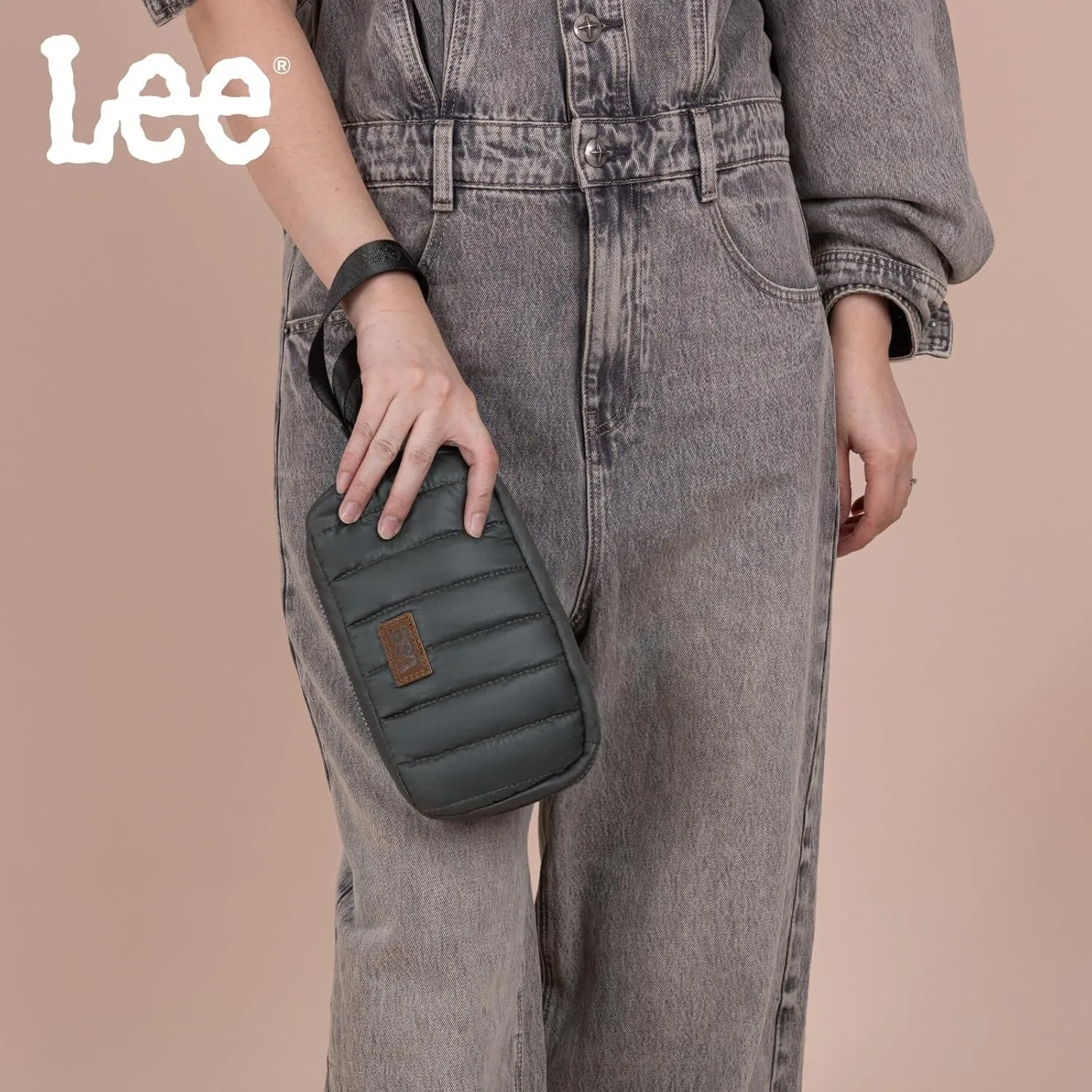 x Lee Dual Wristlet Wallets for Women, Puffer Crossbody Wallets Purse with Phone Pocket & Zipper Closure
