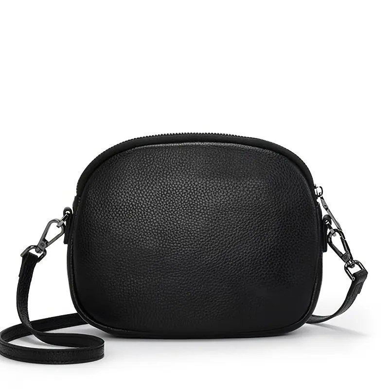 xieyinshe Mini Handmade Woven Crossbody Bag, Luxury Genuine Leather Purses, Fashion Round Shoulder Bag For Women