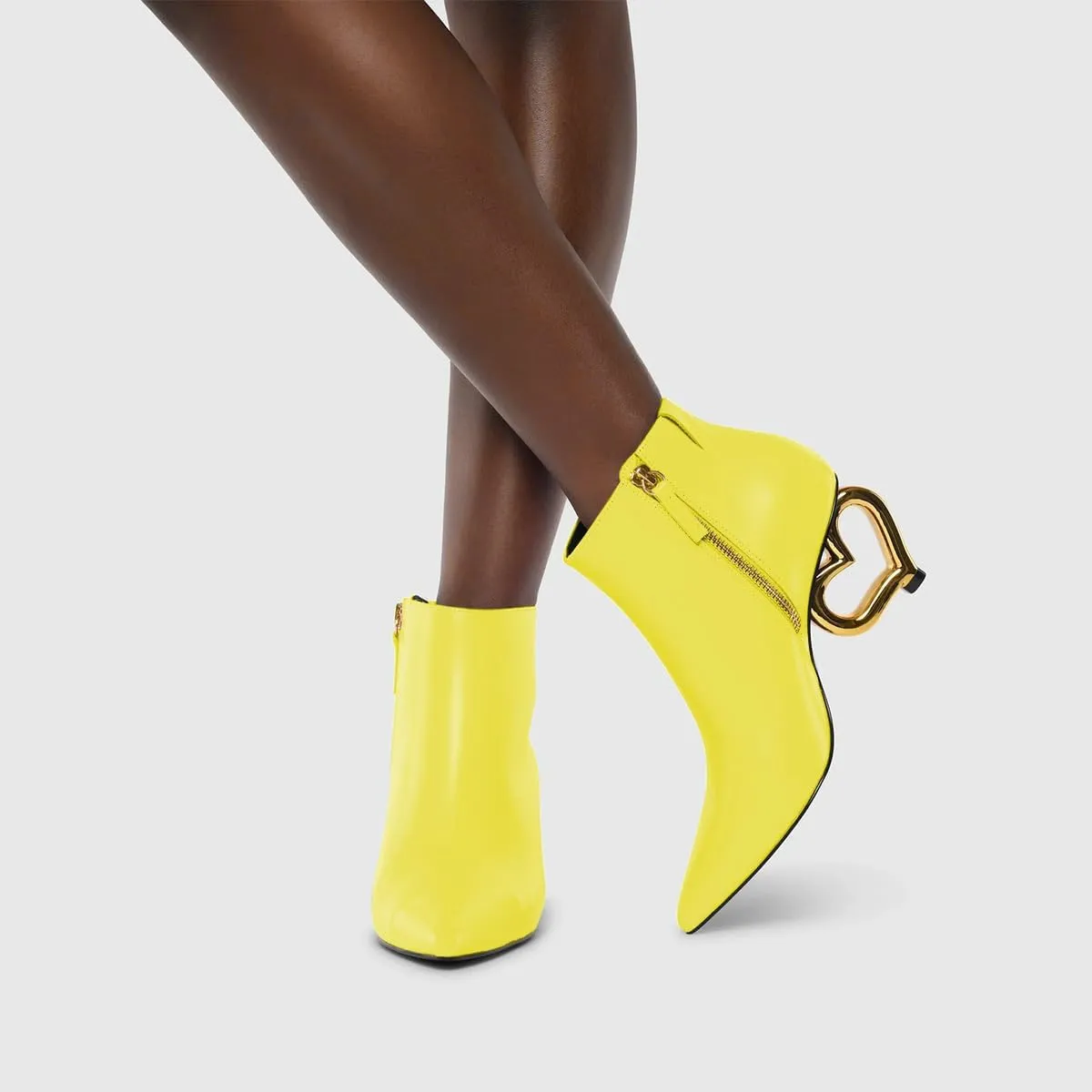 XYD Women Ankle Boots Cute Heart Heel Closed Pointed Toe Side Zipper Fashion Short Booties Event Party Casual Shoes
