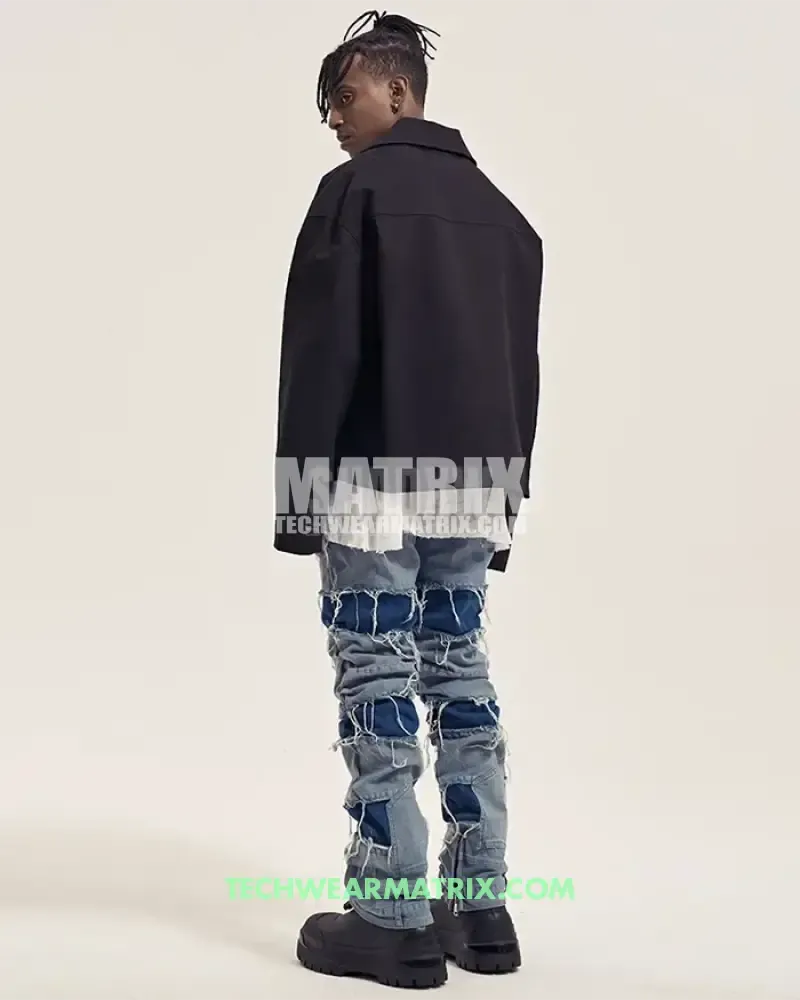 Y2K Ripped Denim Jeans for
