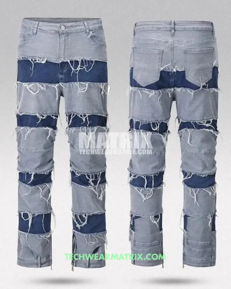 Y2K Ripped Denim Jeans for