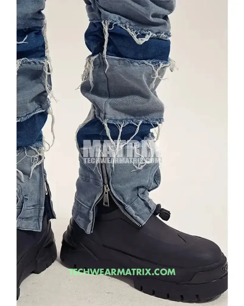 Y2K Ripped Denim Jeans for