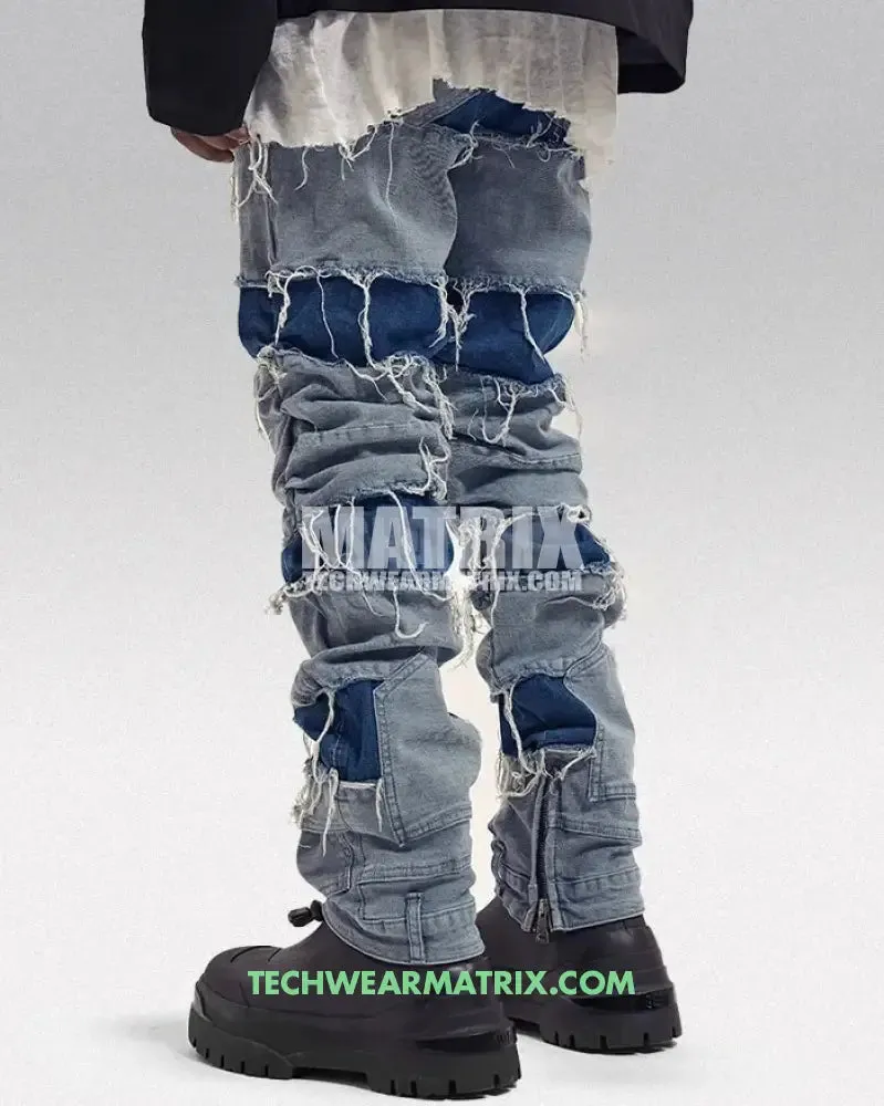 Y2K Ripped Denim Jeans for