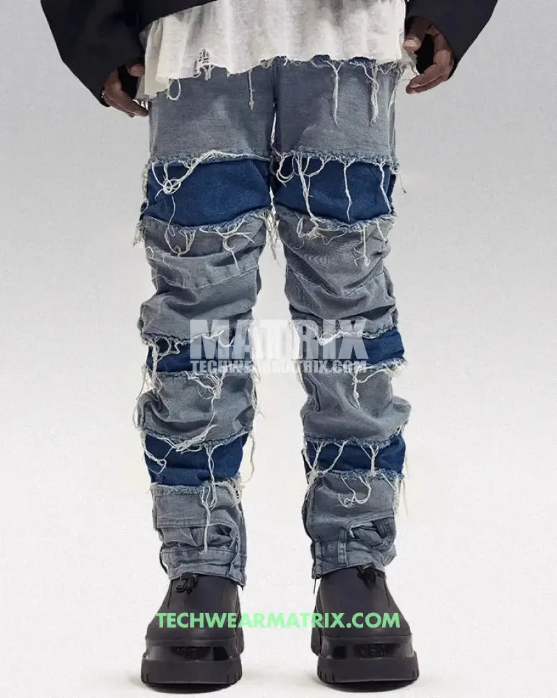 Y2K Ripped Denim Jeans for