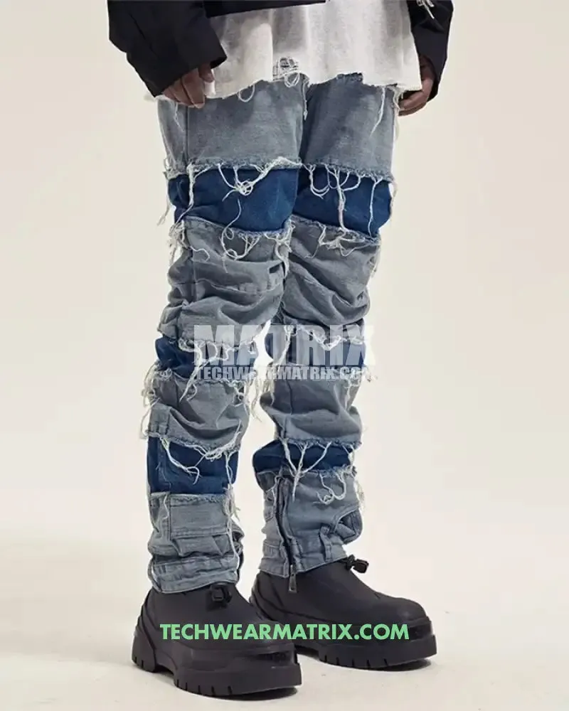 Y2K Ripped Denim Jeans for