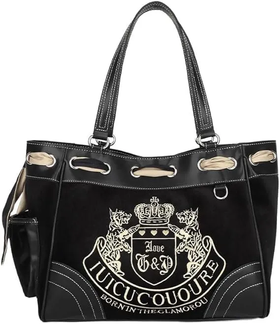 Y2K Women Vintage Retro Chic Embroidery Velvet Shoulder Bag Large Capacity E-girls Tote Bags Shopping Handbags