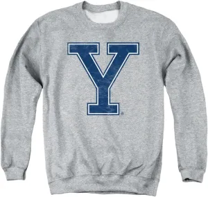 Yale University Official Distressed Primary Logo Unisex Adult Crewneck Sweatshirt