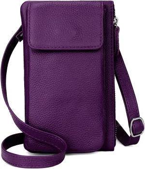 YALUXE Women's Genuine Leather Wristlet Handbags Purses Crossbody Bags Phone Card Holder Wallets RFID Protected