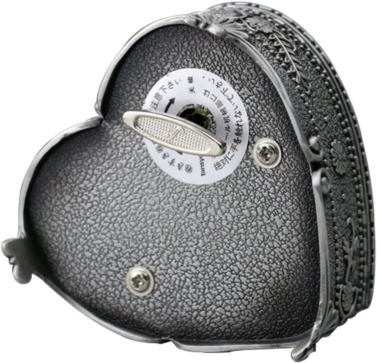 Youtang Heart-Shaped Emboss Alloy 18-Note Wind-up Musical Box Music Box,Musical Toys,Tune:Happy Birthday