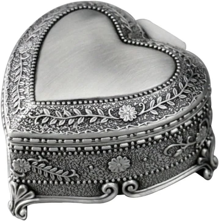 Youtang Heart-Shaped Emboss Alloy 18-Note Wind-up Musical Box Music Box,Musical Toys,Tune:Happy Birthday