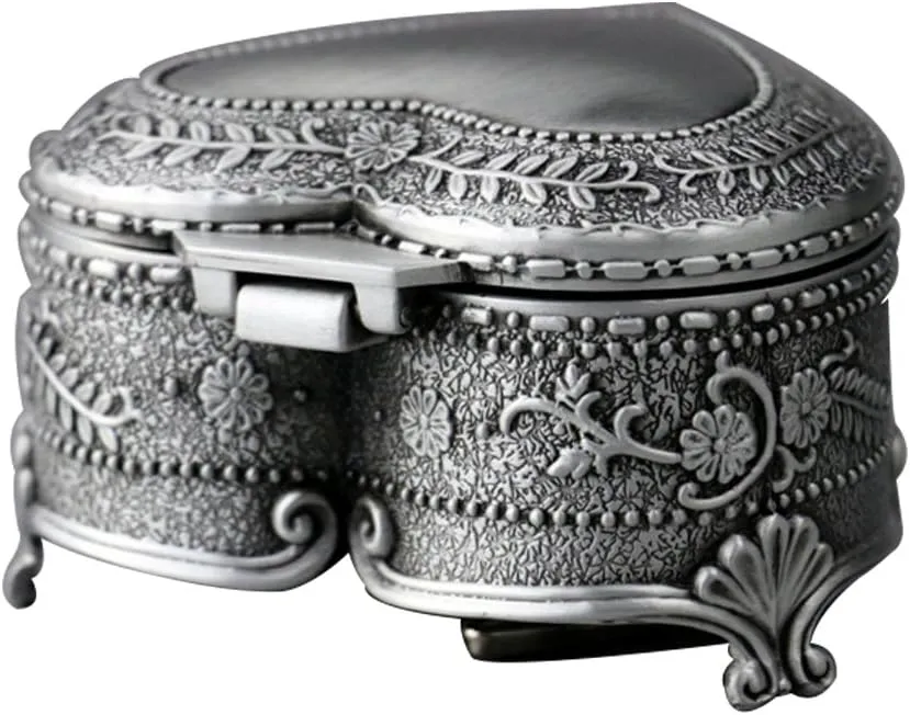 Youtang Heart-Shaped Emboss Alloy 18-Note Wind-up Musical Box Music Box,Musical Toys,Tune:Happy Birthday