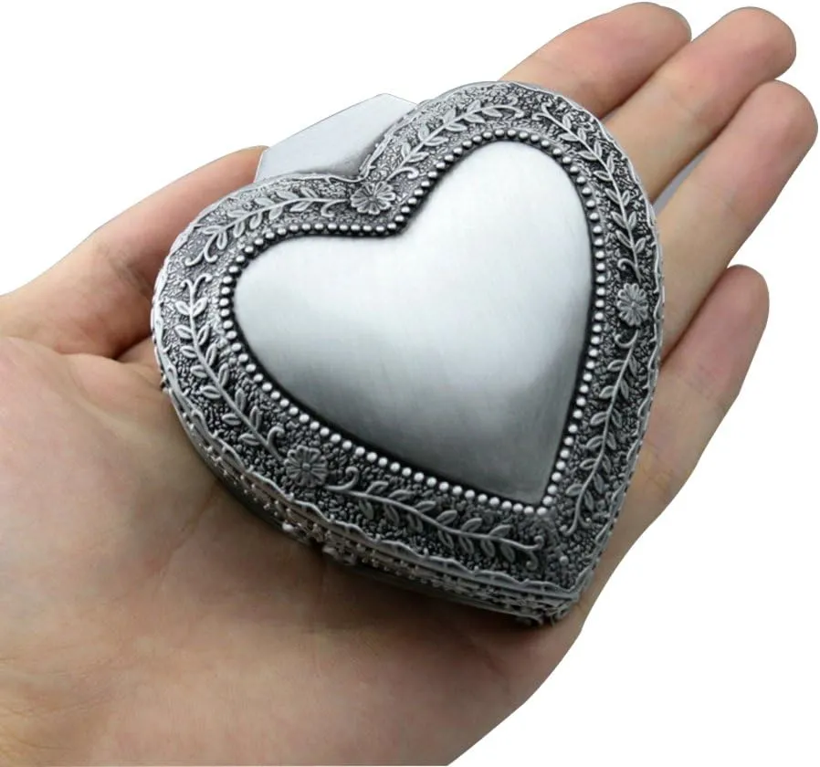 Youtang Heart-Shaped Emboss Alloy 18-Note Wind-up Musical Box Music Box,Musical Toys,Tune:Happy Birthday