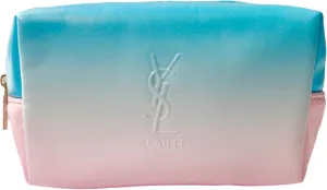 Yves Saint Laurent YSL Cosmetic BLUE PINK OMBRE Pouch Makeup Bag YSL Fragrance Bag (MINI/SMALL 5L X 3H X 1.75W) - 0152