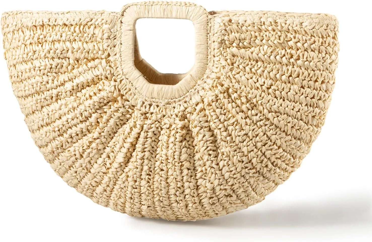YYW Handmade Tote Bag for Women, Hand-woven Straw Large Hobo Bag with Round Handle Ring for Summer Beach