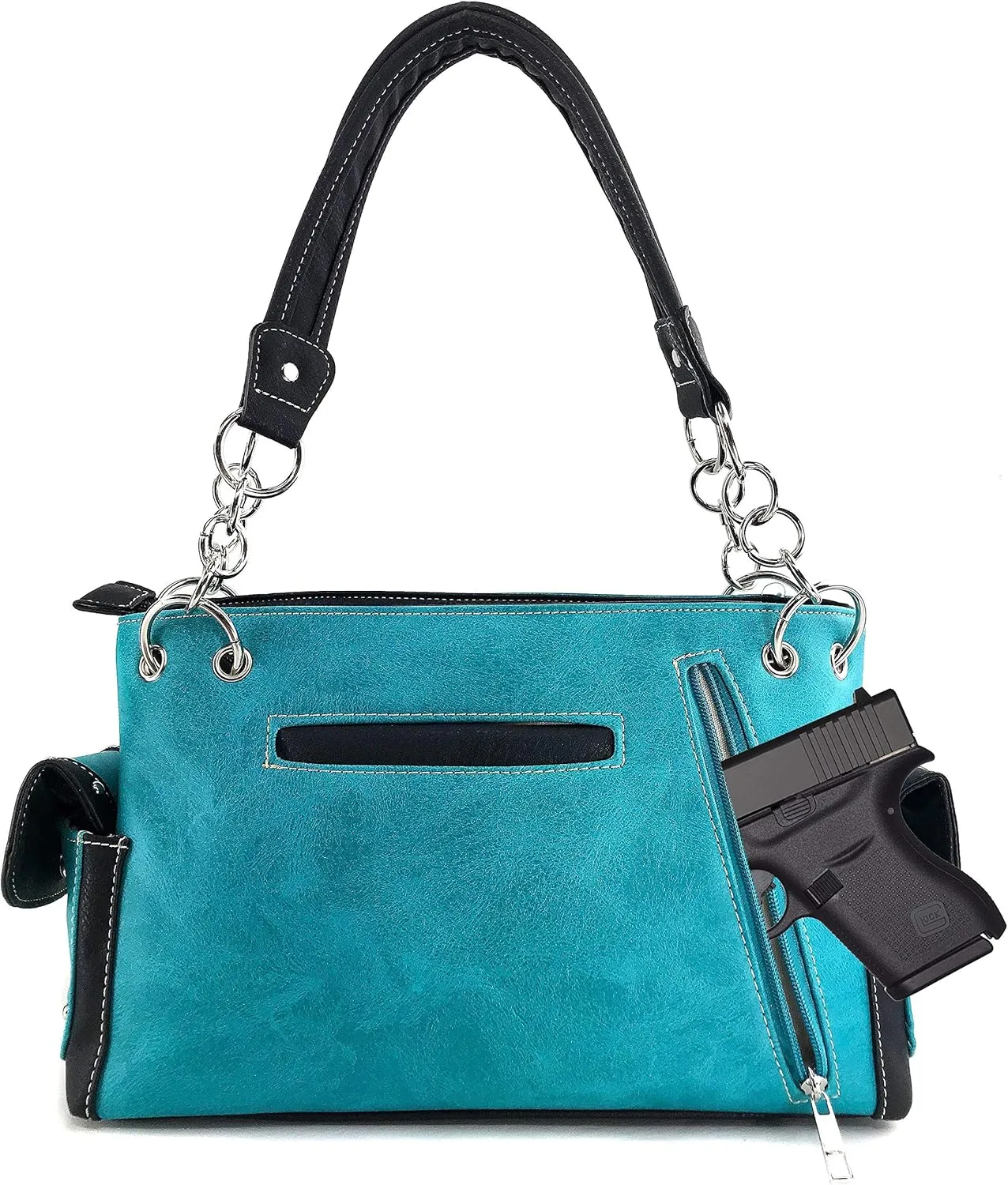 Zelris Tribal Dream Catcher Feather Embroidery CCW Concealed Carry Western Handbag And Wallet Set